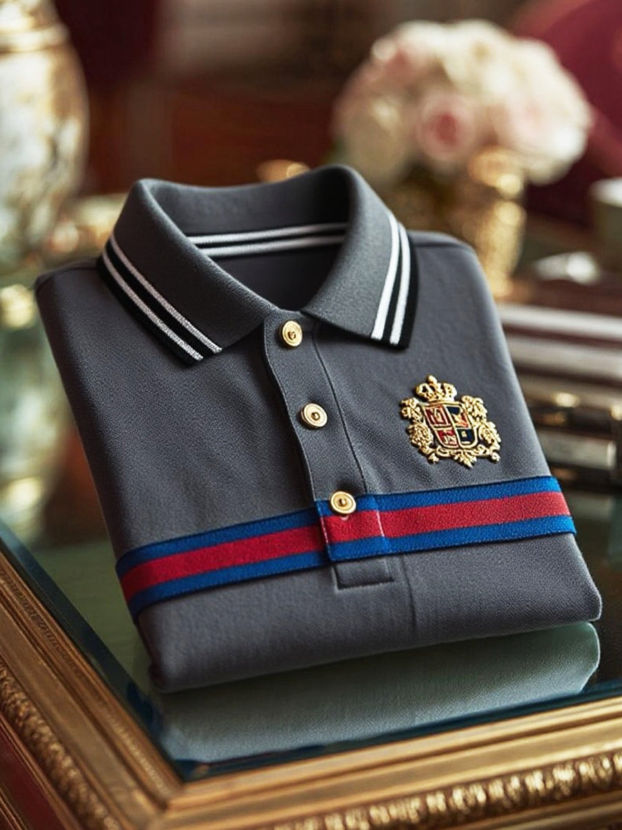 Класическа риза за поло с къс ръкав royal crest business