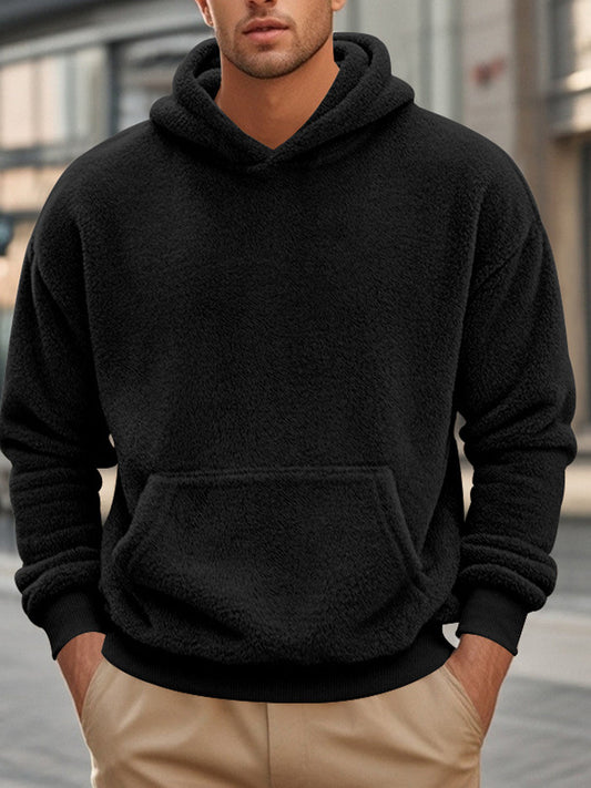 Мъжки реколта случайни руно hoodie