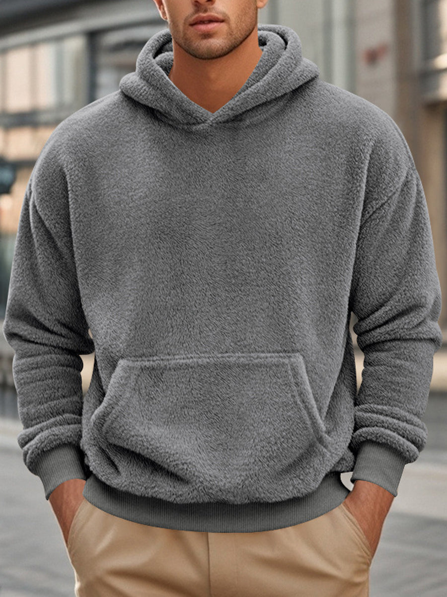 Мъжки реколта случайни руно hoodie