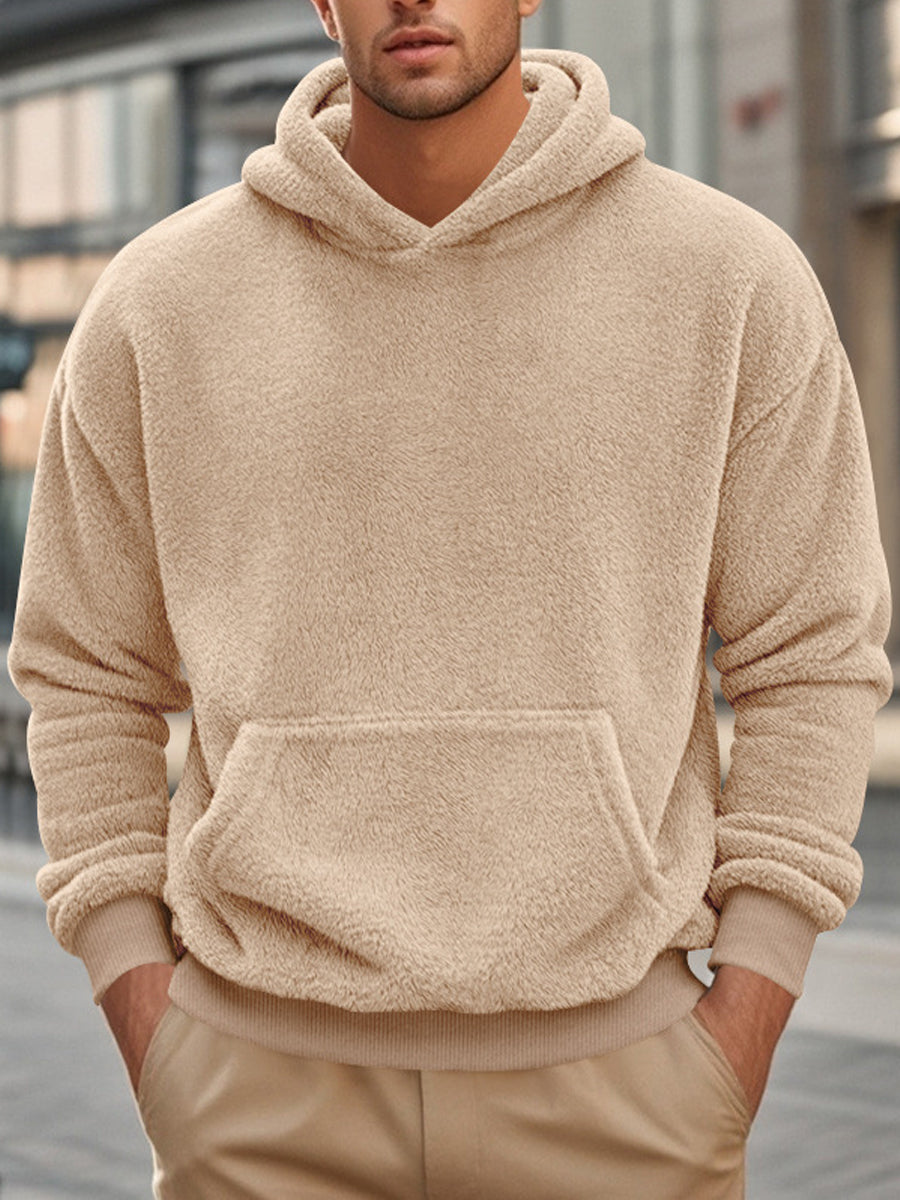 Мъжки реколта случайни руно hoodie