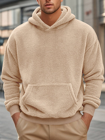 Мъжки реколта случайни руно hoodie