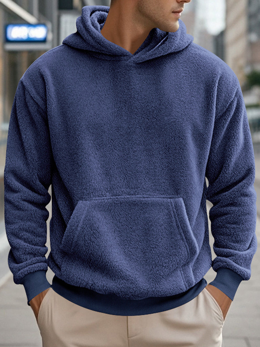 Мъжки реколта случайни руно hoodie