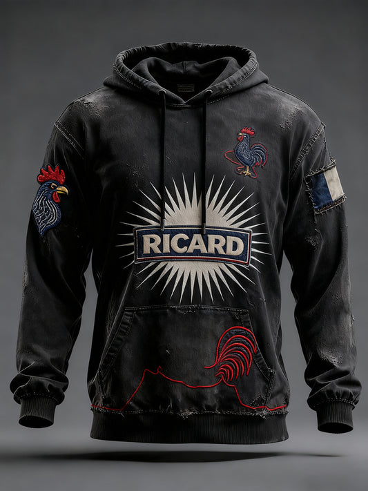 Мъжки френски флаг ricard случайни качулка