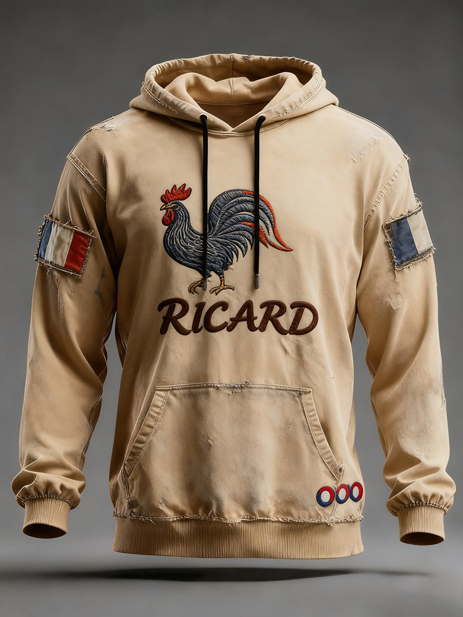 Мъжки френски флаг ricard случайни качулка