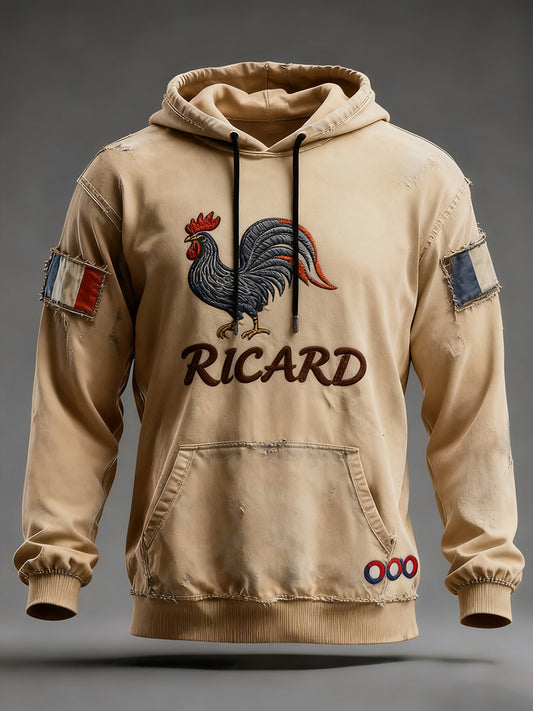 Мъжки френски флаг ricard случайни качулка