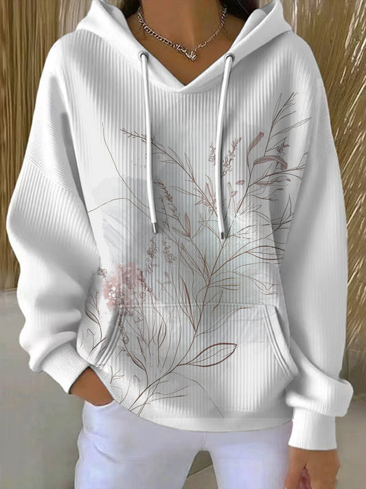 Жените деликатен ботаническа линия изкуство hoodie
