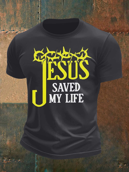 Мъжки бог отпечатани с къс ръкав тениска