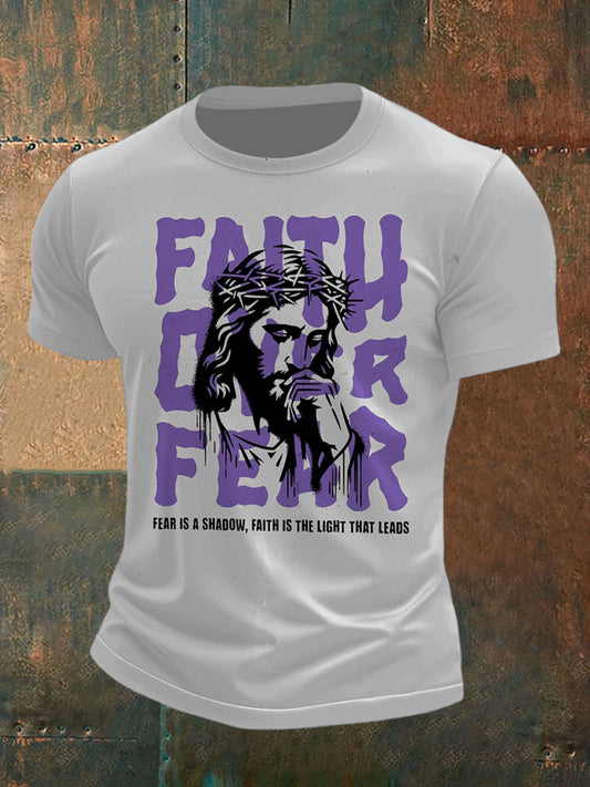 Мъжки исус отпечатани с къс ръкав тениска