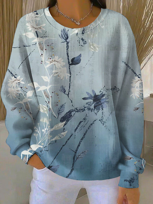 Жените артистични синьо флорални суитчър