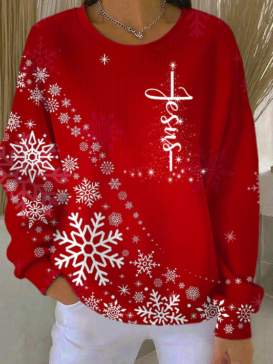 Жените ретро коледа изкуство печат случайни суитчър