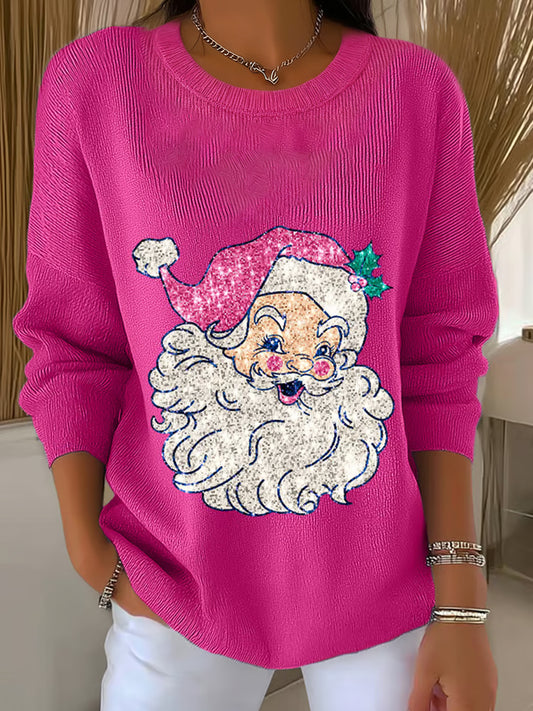 Жените ретро коледа изкуство печат случайни суитчър