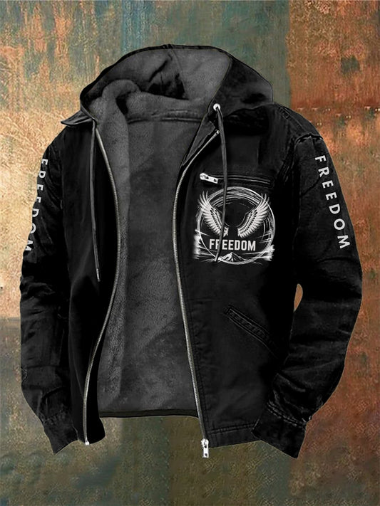 Мъжки чарли кърк свобода отпечатани дълги ръкави с качулка яке