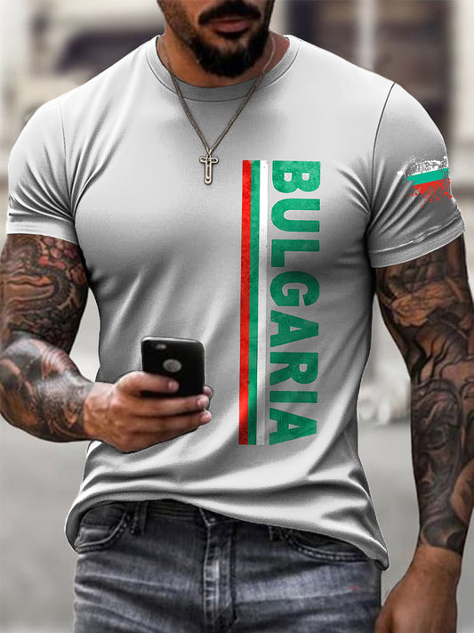 Мъжки ретро флаг изкуство случайни тениска