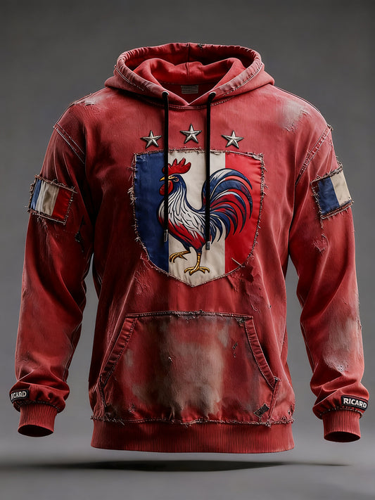 Мъжки френски флаг ricard случайни качулка