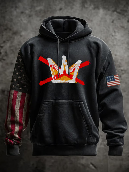 Men's no kings in america print hoodie