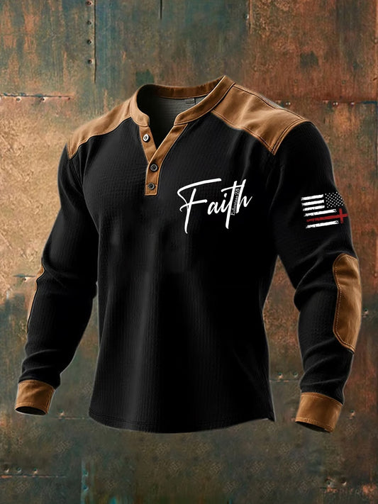 Мъжки реколта вяра случайни henley