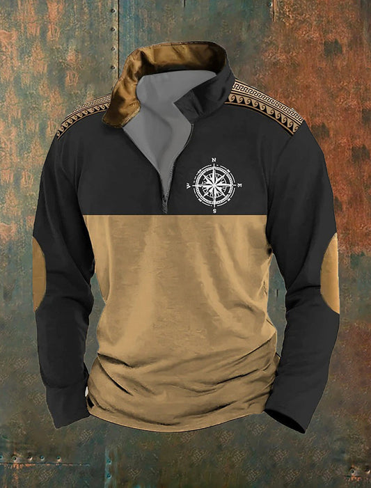 Мъжки ретро western art print случайни отгоре