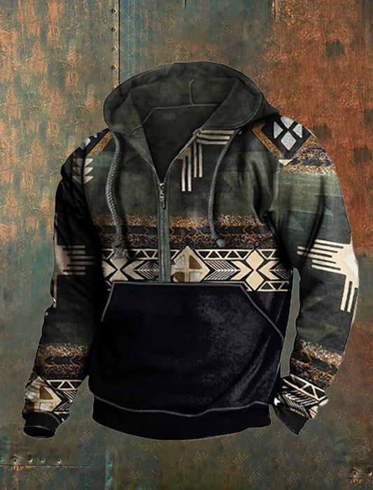 Мъжки ретро western art print случайни отгоре