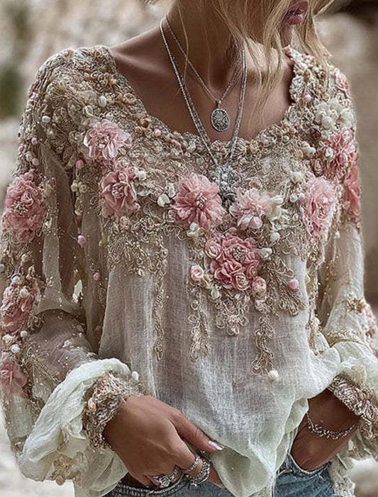 Жените ретро бохемски случайни топ