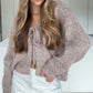 V-Neck Knit Bow Cardigan