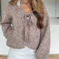 V-Neck Knit Bow Cardigan