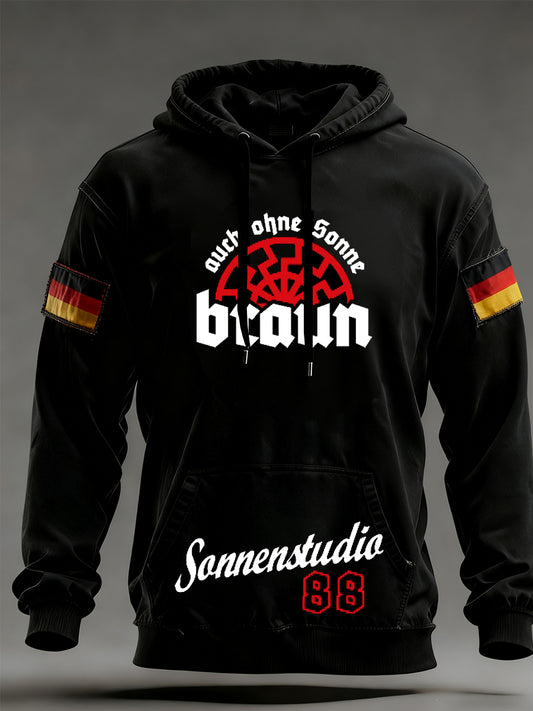 Мъжки реколта немски флаг изкуство печат hoodie