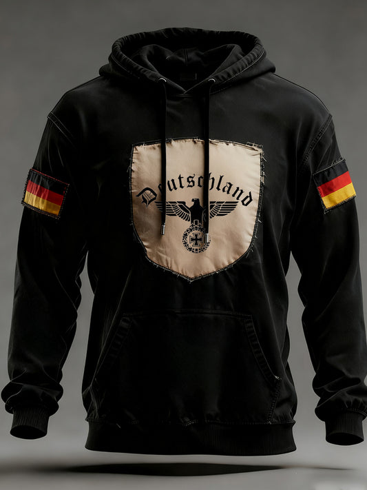 Мъжки реколта немски флаг изкуство печат hoodie