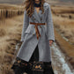 Дамско ретро бохемско двукрито есенно и зимно вълнено палто
