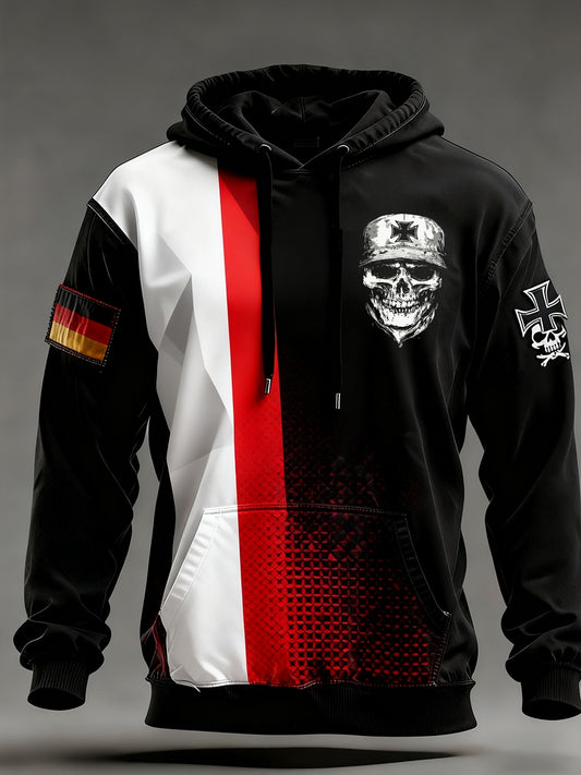 Мъжки реколта немски флаг изкуство печат hoodie