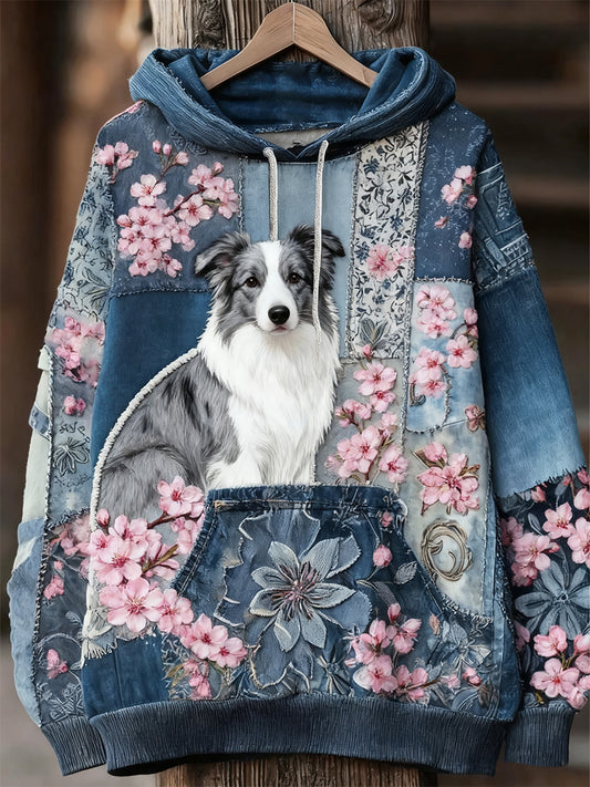 Унисекс животински изкуство печат случайни реколта качулка