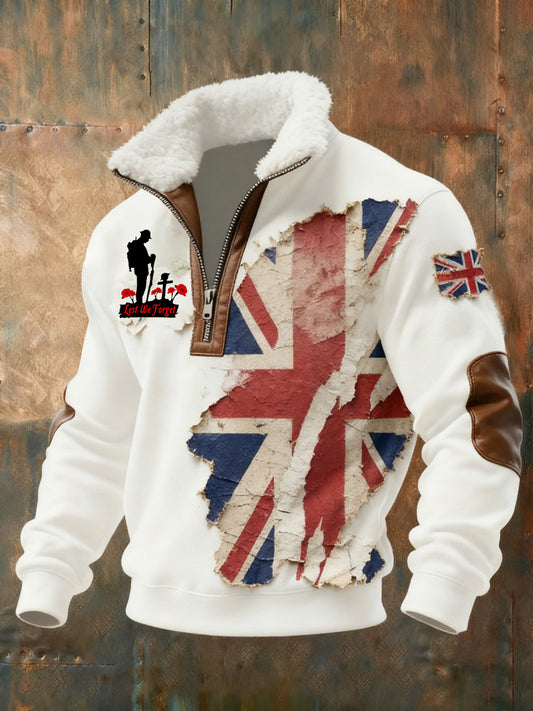 Мъжки ден на паметта "забрави ме не" маково козина яка суитчър