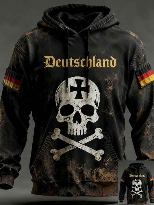 Мъжки реколта немски флаг изкуство печат hoodie