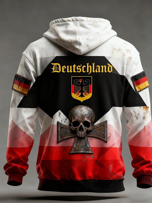 Мъжки реколта немски флаг изкуство печат hoodie