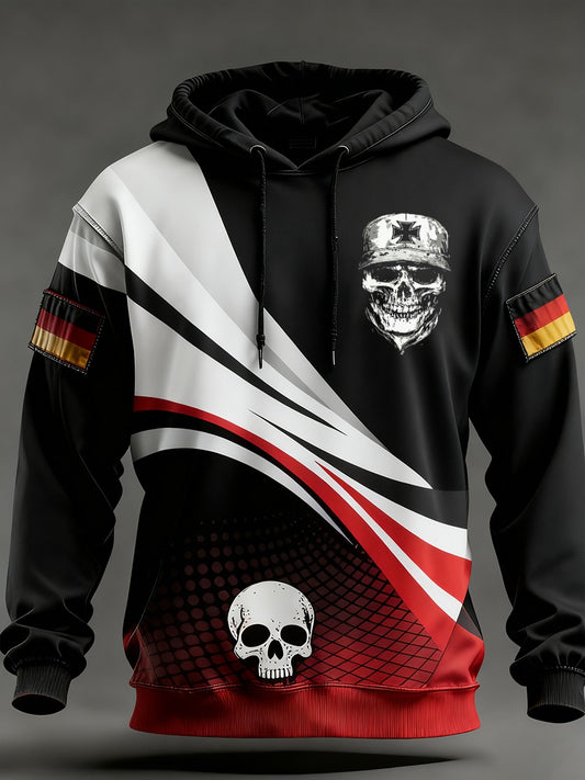 Мъжки реколта немски флаг изкуство печат hoodie