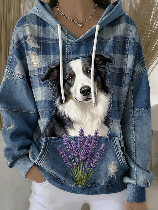 Жените реколта животно изкуство печат случайни ретро качулка