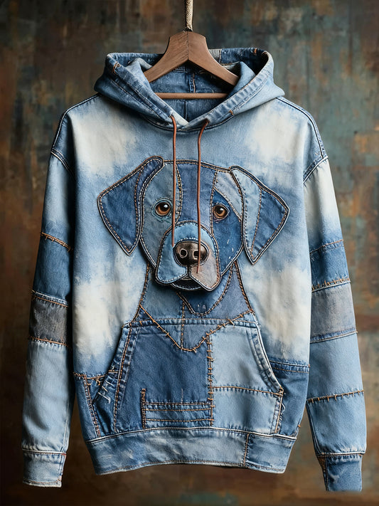 Унисекс животински изкуство печат случайни реколта качулка