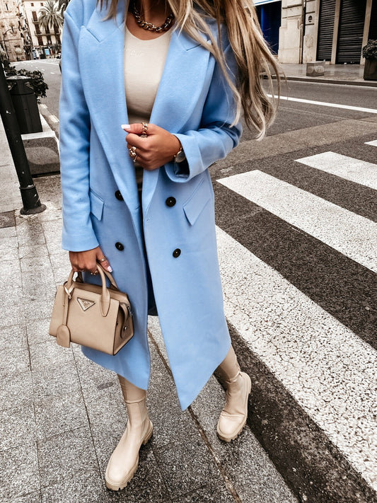 Дамски ретро костюм с дълги ръкави яка двойно-гърди палто