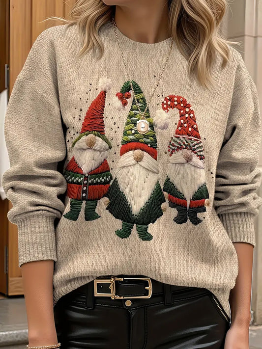 Жените реколта коледа изкуство печат удобни случайни изпотяване