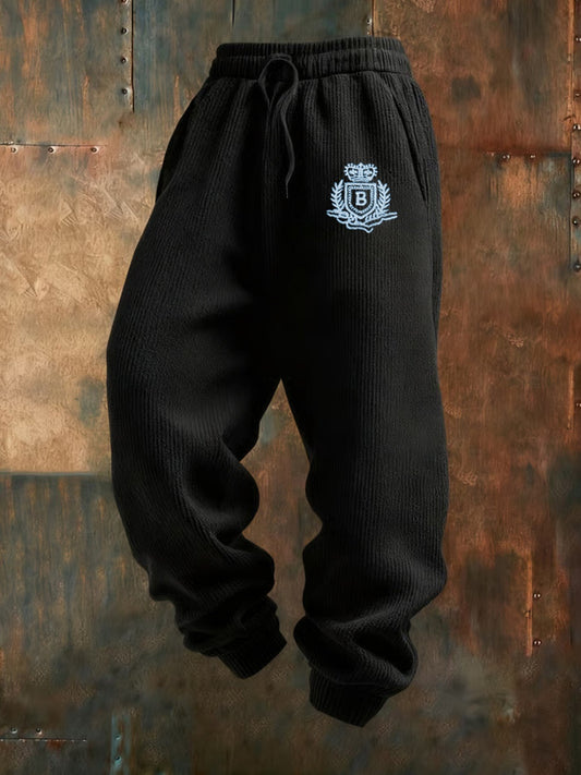 Мъжки ретро реколта печат бизнес хлабав ежедневни панталони