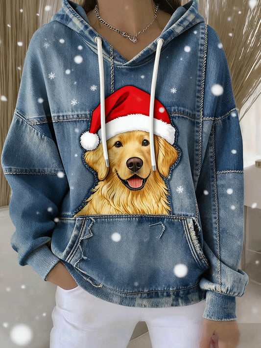 Жените реколта животно изкуство печат случайни ретро качулка