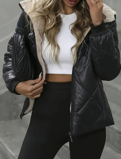 Дамско ретро памучно яке, плътно и топло