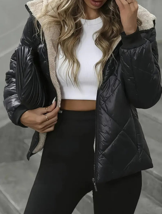 Дамско ретро памучно яке, плътно и топло