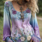 Жените ретро бохемски цветя топ